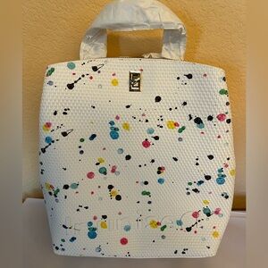 Desigual White/ Multicolored Braided Backpack